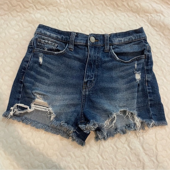 SO Distressed Denim Women's Shorts High Rise Vintage Stretch Mom Shorts 9 29W - Picture 1 of 10